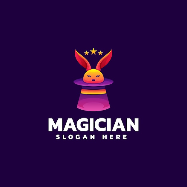 Vector Logo Illustration Magician Gradient Colorful Style