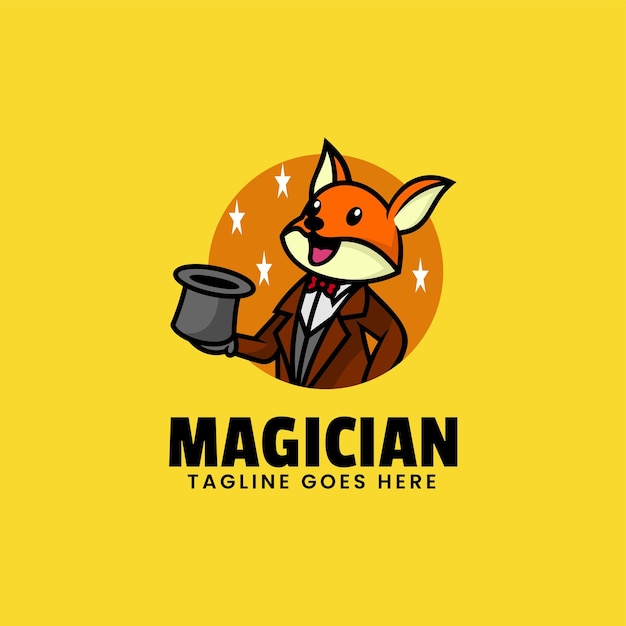 Vector Logo Illustration Magician Mascot Cartoon Style