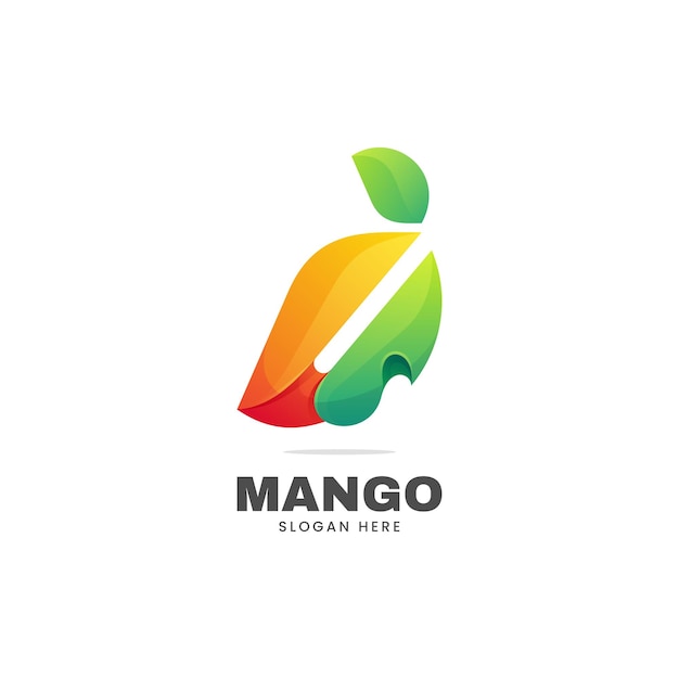 Vector logo illustration mango gradient colorful style