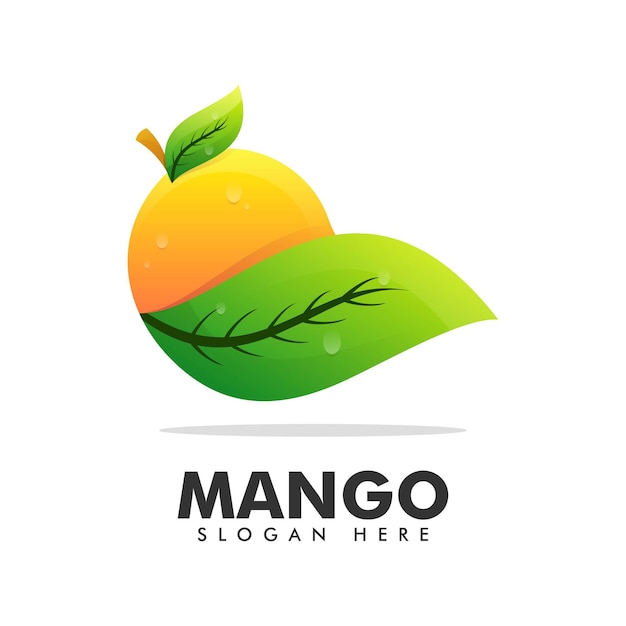 Vector Logo Illustration Mango Gradient Colorful Style