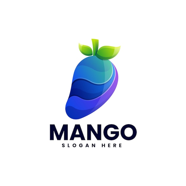 Векторная иллюстрация логотипа манго градиентом красочном стиле