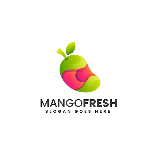 Vector Logo Illustration Mango Gradient Colorful Style
