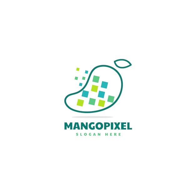 Illustrazione logo vettoriale mango pixel stile mascotte semplice