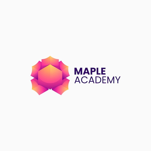 Vector vector logo illustration maple academy gradient colorful style