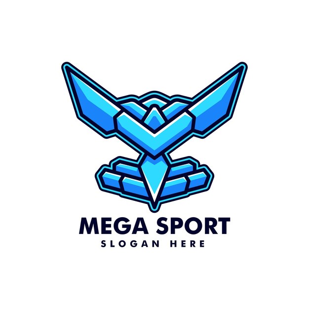 Векторная иллюстрация логотипа mega sport простой логотип талисмана