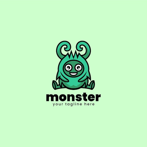 Vector Logo Illustration Monster Simple Mascot Style