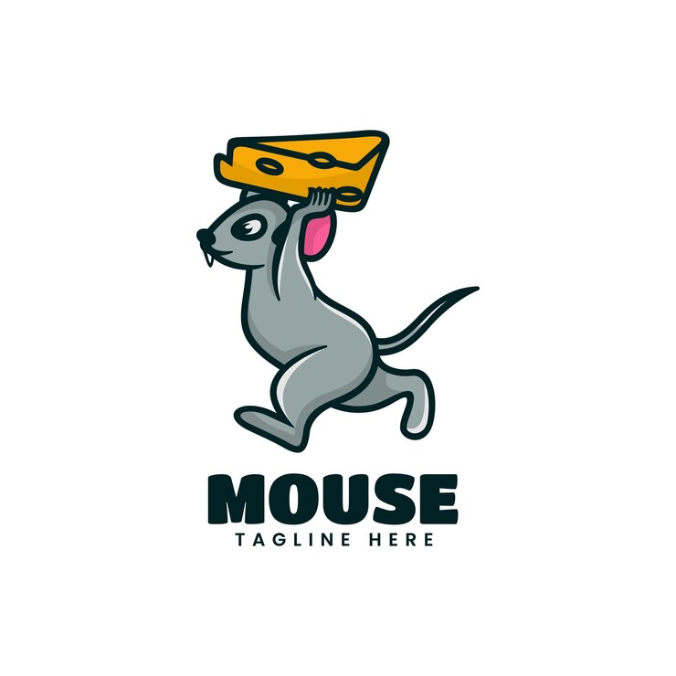 Vector vector logo illustration mouse mascot cartoon style