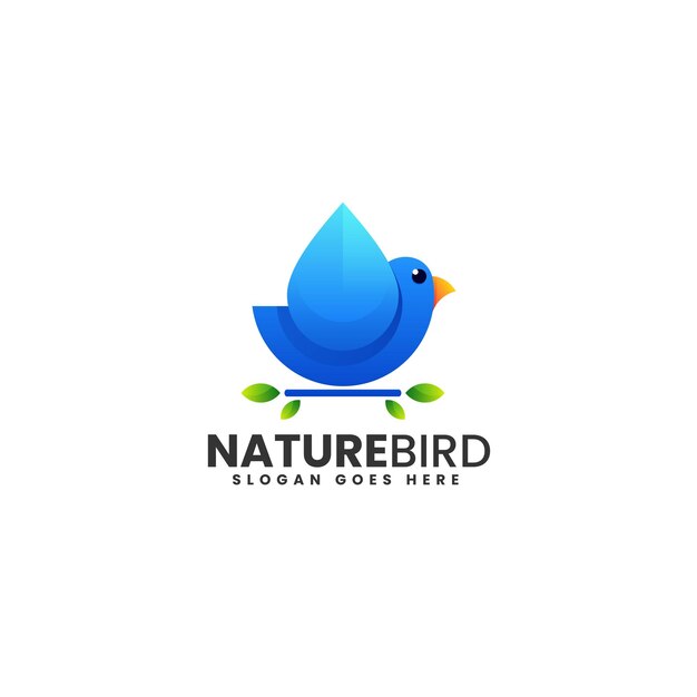 Vector Logo Illustration Nature Bird Gradient Colorful Style