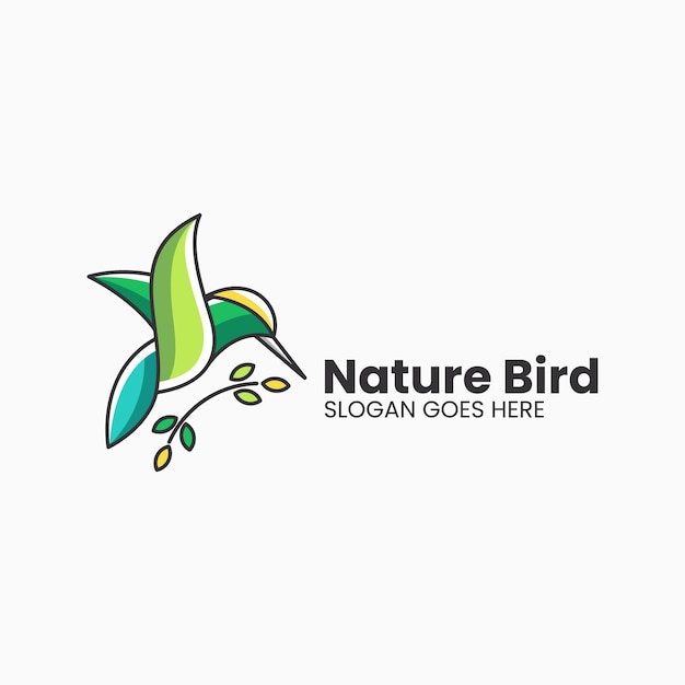 Vector logo illustration nature bird simple mascot style