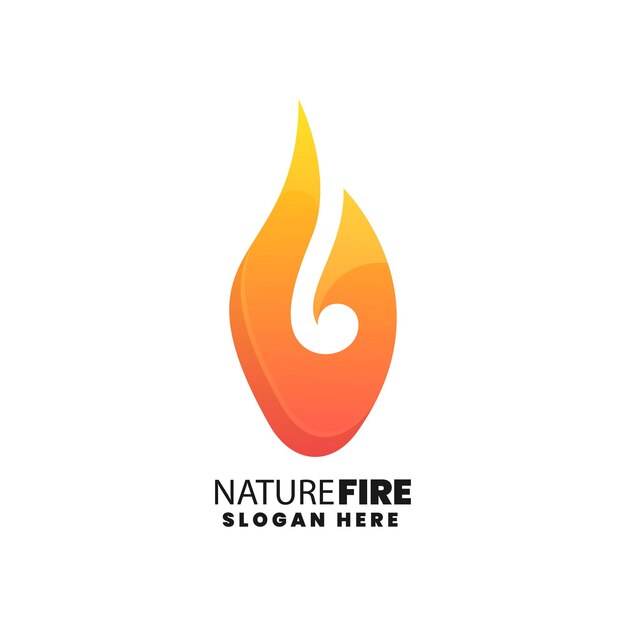 Illustrazione del logo vettoriale natura gradiente di fuoco stile colorato.