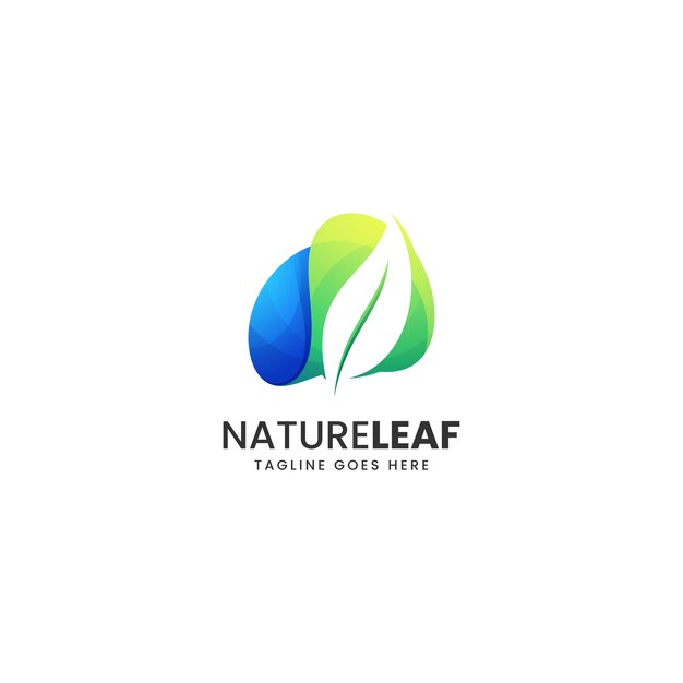 Vector logo illustration nature leaf colorful logo