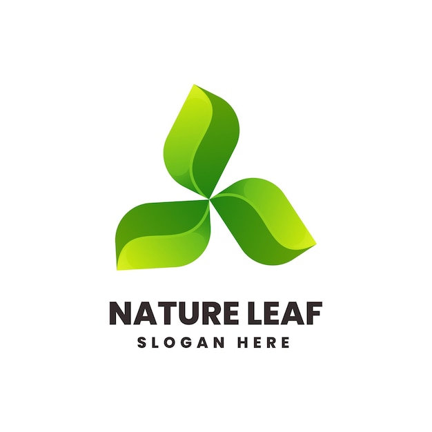 Vector logo illustrazione natura foglia gradiente stile colorato