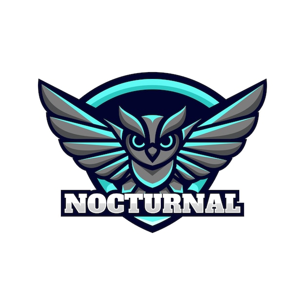 Vector logo illustration nocturnal owl e sport and sport style