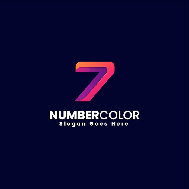 Vector vector logo illustration number 7 gradient colorful style