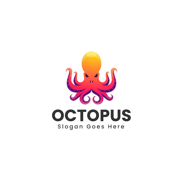 Vector Logo Illustration Octopus Gradient Colorful Style