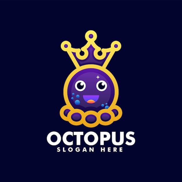 Vector Logo Illustration Octopus Gradient Line Art Style