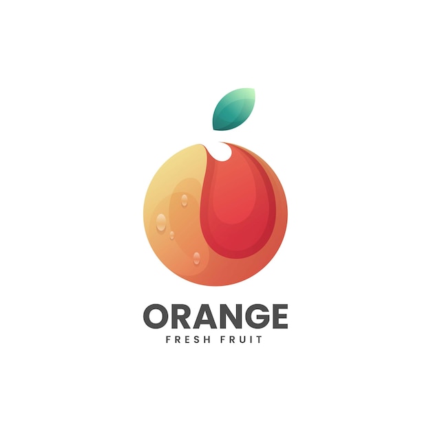 Vector Logo Illustration Orange Gradient Colorful Style