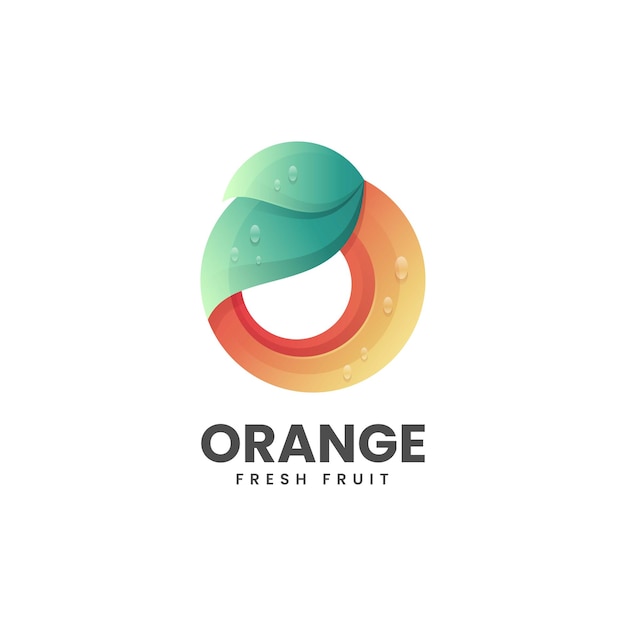 vector logo illustration orange gradient colorful style