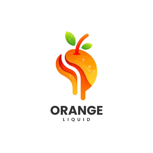 Vector Logo Illustration Orange Gradient Colorful Style