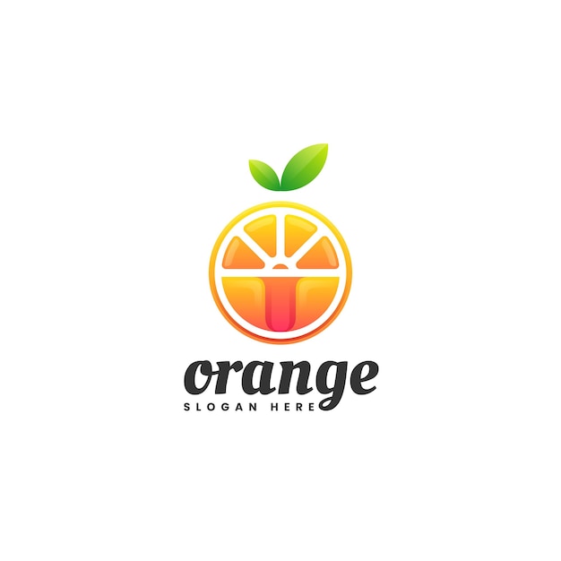 Vector logo illustration orange gradient colorful style