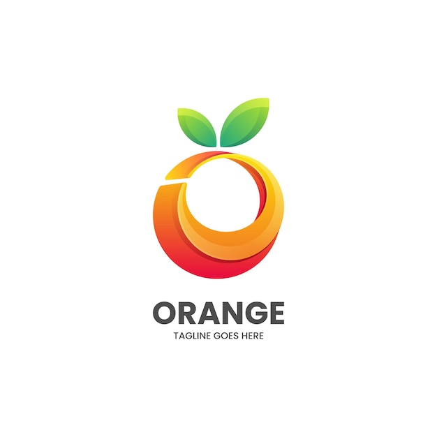 Векторная Иллюстрация Логотипа Оранжевый Градиент Красочный Стиль