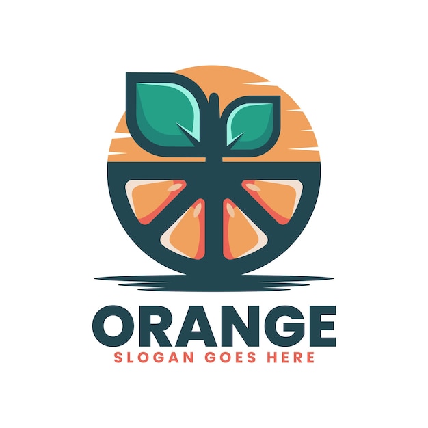 Vector Logo Illustration Orange Simple Mascot Style