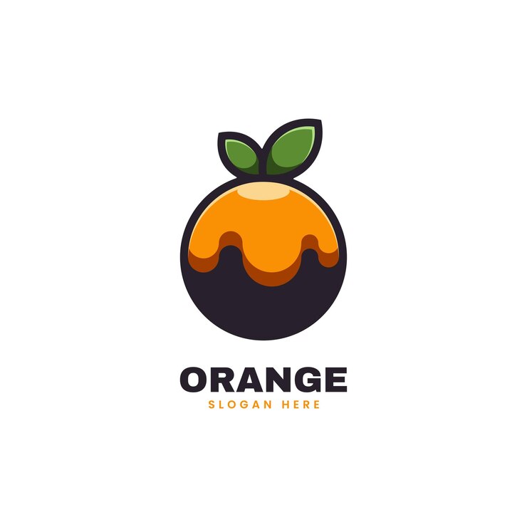 Vector Logo Illustration Orange Simple Mascot Style