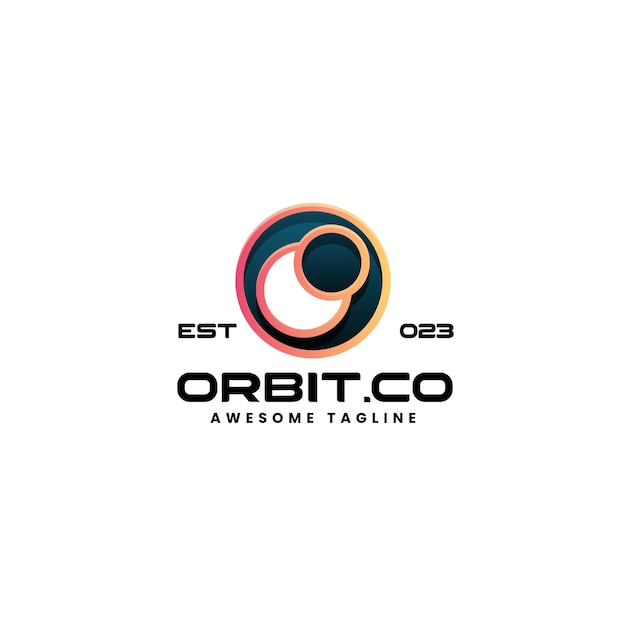Illustrazione del logo vettoriale orbit line art style