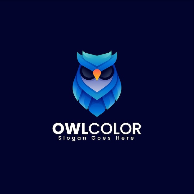 Vector Logo Illustration Owl Color Gradient Colorful Style