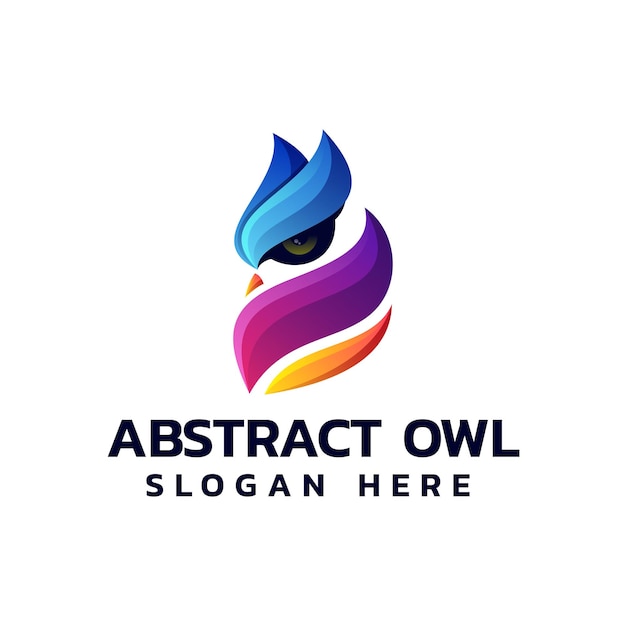 Vector logo illustration owl gradient colorful style