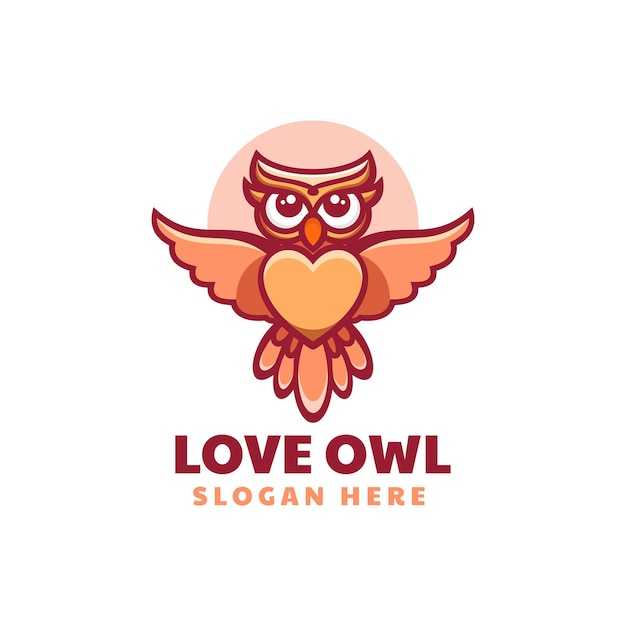 Vector Logo Illustration Owl Simple Mascot Style