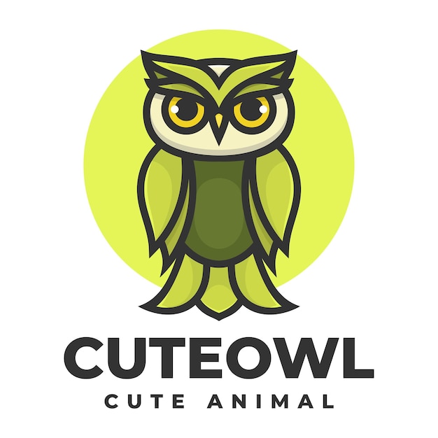 Vector vector logo illustration owl simple mascot style