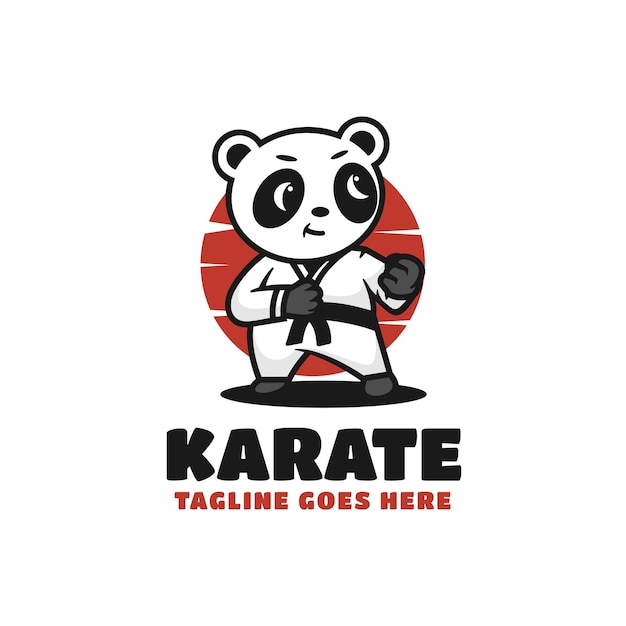 Illustrazione di logo di vettore panda mascotte stile cartone animato