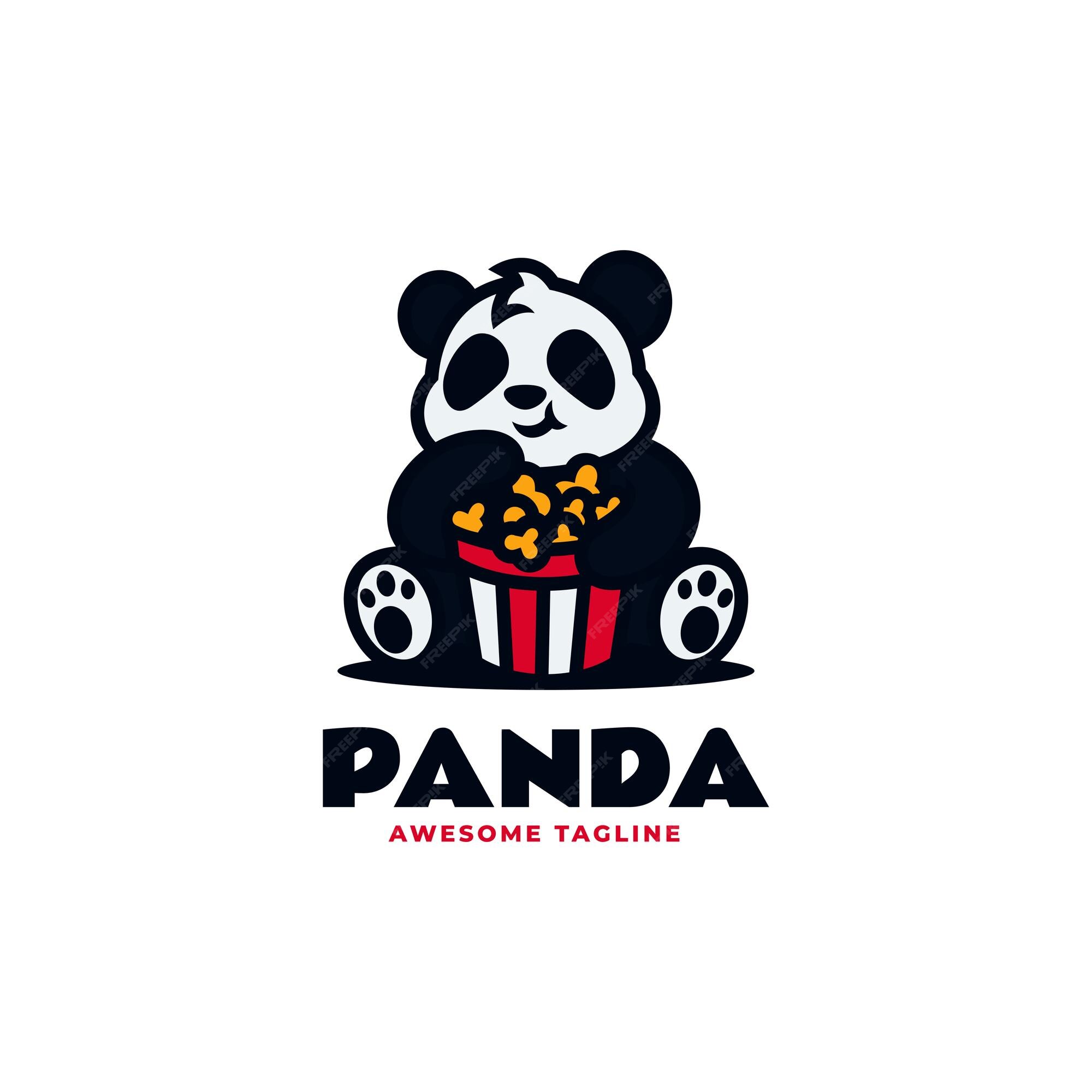 Premium Vector | Vector logo illustration panda mascot cartoon style