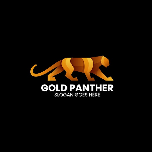 Vector Logo Illustration Panther Gradient Colorful Style