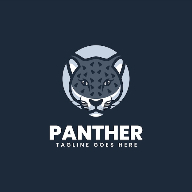 Вектор Векторные иллюстрации логотип пантера простой талисман стиль