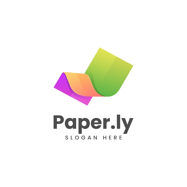 Vector logo illustration paper gradient colorful style