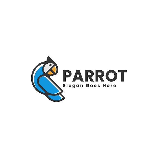 Vector Logo Illustration Parrot Bird Mascot Style