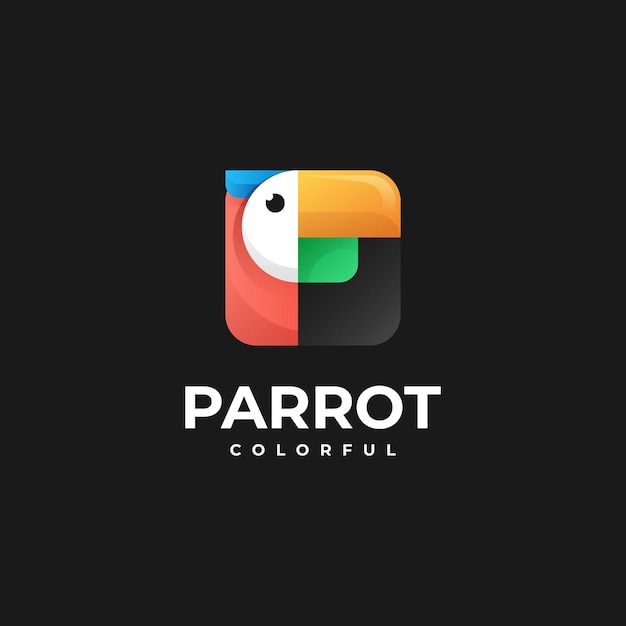 Vector vector logo illustration parrot gradient colorful style