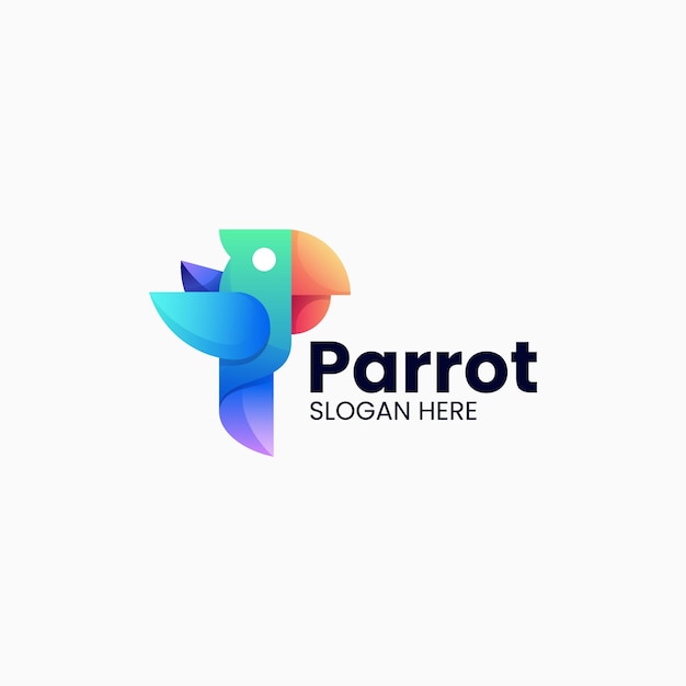 Vector logo illustrazione pappagallo gradiente stile colorato