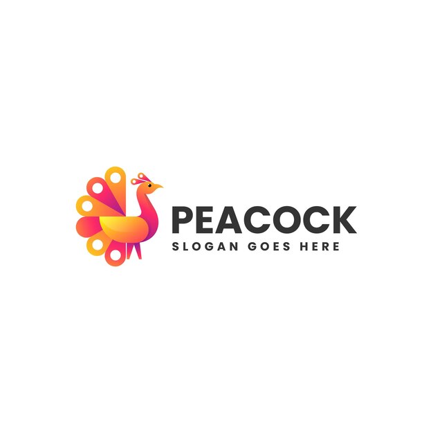 벡터 ⁇ 터 로고 일러스트레이션 peacock gradient colorful style