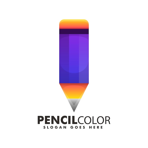 Vector Logo Illustration Pencil Color Simple Style