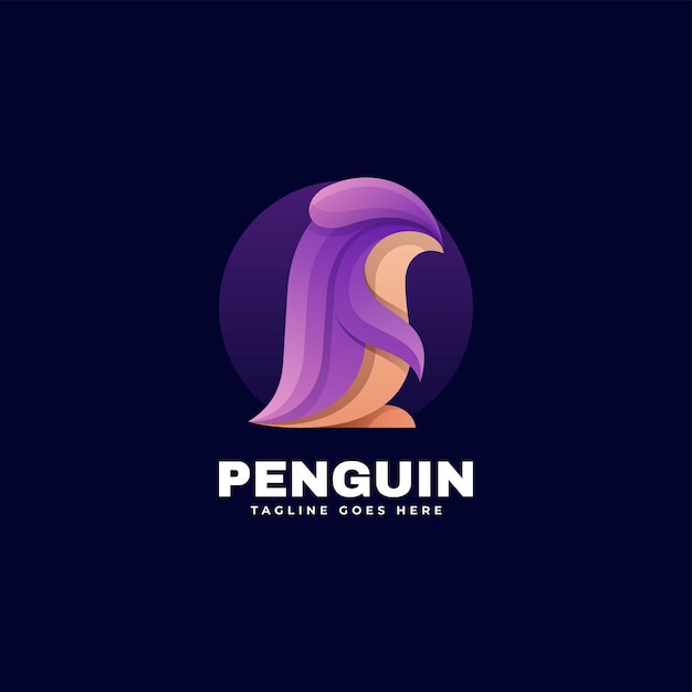 Vector logo illustrazione penguin gradient stile colorato