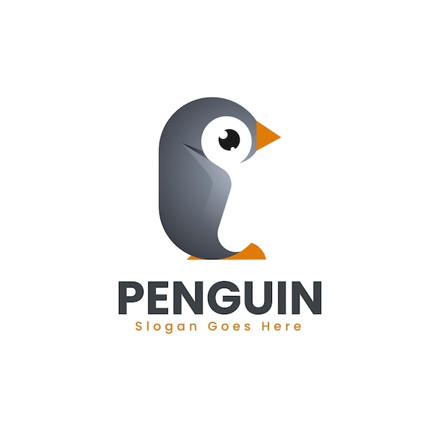 Vector vector logo illustration penguin gradient colorful style