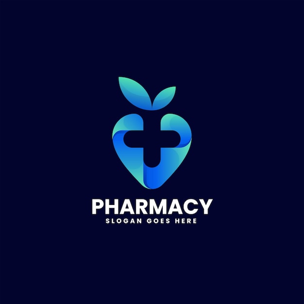 Vector Logo Illustration Pharmacy Gradient Colorful Style