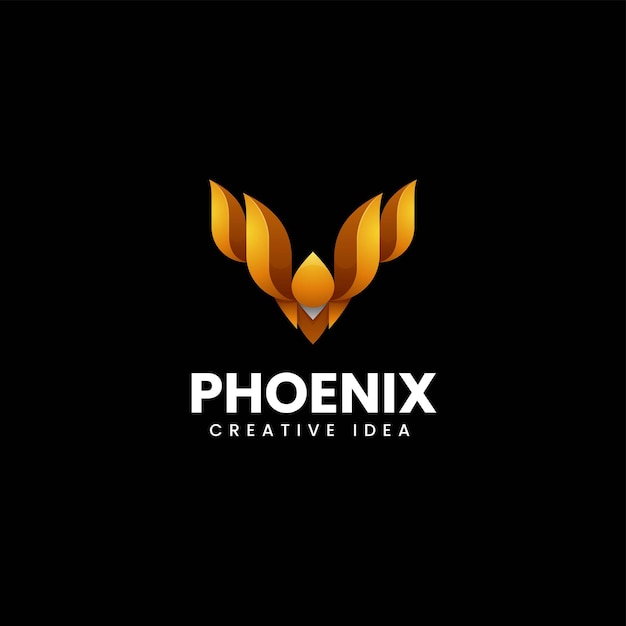 vector logo illustration phoenix gradient colorful style