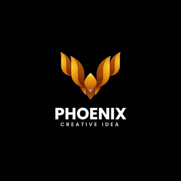 Illustrazione di logo di vettore stile variopinto di gradiente di phoenix