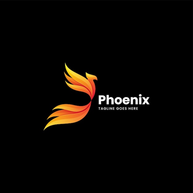 Vector Logo Illustration Phoenix Gradient Colorful Style