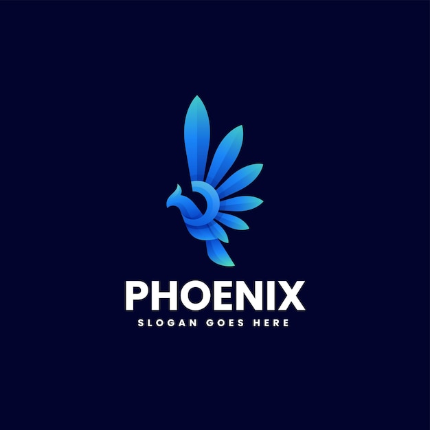 Vector vector logo illustration phoenix gradient colorful style