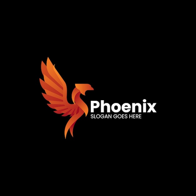 Vector Logo Illustration Phoenix Gradient Colorful Style